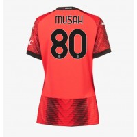 Camiseta AC Milan Yunus Musah #80 Primera Equipación Replica 2023-24 para mujer mangas cortas